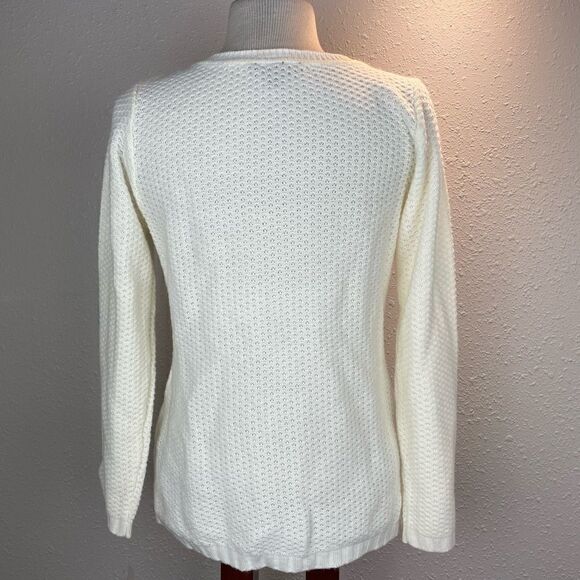 NWT AGB Womens White Knit Sweater Size L - Picture 4 of 6